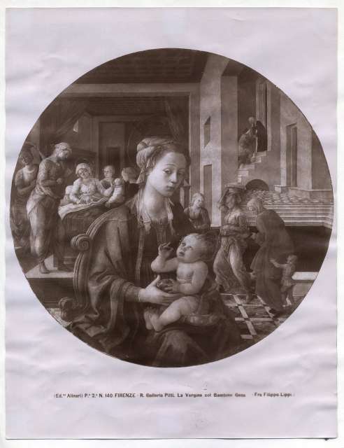 Alinari, Fratelli — Firenze - R. Galleria Pitti. La Vergine e il Bambino Gesù. (Fra Filippo Lippi). — insieme